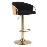 JENSEN GOLD GAS LIFT BAR STOOL V742-JY3034YBLACK