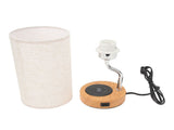 Table Lamp with Wireless Charger ABS USB Modern LED Dimmable Bedside Nightstand Lamp for Bedroom V1294-YM0901-3119230117411
