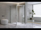 40mm Adjustable Contemporary Corner Sliding Chrome Shower Screen 86x101cm V63-848831