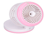 Desktop Humidifying Electric Fan Foldable Water Spray Mist Fan USB Charging for Home Office V1294-YM0901-3113210091311