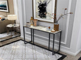 Exquisite Water Ripple Marble Console Table Bar Table w Thicken Stable Metal Leg V767-JJ-XZ181-XNE