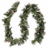 Christabelle 2.7m Christmas Garland with LED Lights Glittery Snow Bristle Tree Decoration Ornam 112_NATGB102