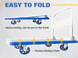 300kg Foldable Warehouse Platform Trolley Truck Dolly Platform Cart Swivel Wheels Moving Cart V324-CS-BN7007-300