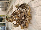 Father's Day Gift, Rare Lion Wall Art Sculpture Hollow Metal Male Lion Wall Art Decoration, Creative V1366-AZ2-W-05484