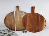 16" Round Wooden Chopping Board Pizza & Serving Board for Meat, Cheese & Bread Natural Wood V1370-AZ4-16685