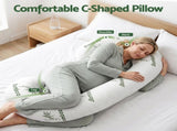Giselle Bedding Pregnancy Pillow for Side Sleepers C-Shaped Body Pillow with Bamboo Fiber Cover, PILLOW-MAT-C-BAM