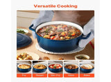 Enameled Cast Iron Dutch, 5.7L Pot with Lid and Dual Handles, Heavy-Duty Durable Cookware Pan, V952-ZTHLKX6QTTCT7F6PS001V0