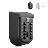 Wall Mounted Key Safe Box - Weatherproof 10-Digit Combination Lock, Anti-Theft Storage for Home & V1369-AZ3-W-11576