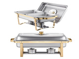 Chafing Dish Buffet Set, 4 Qt 2 Pack, Stainless Steel Chafer with 4 Half Size Pans, Rectangle V952-ZFXBXGBLSTGKPIZUVV0