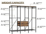 XXXL Large Open Wardrobe Closet - Freestanding Clothes Rail Rack with Curtains V767-JJ-XY1316-A-V1