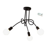 Modern Chandelier Ceiling Light Fixture Industrial Wrought Iron Study Bedroom Living Room Lamp Black V1294-YM0901-3119240086411