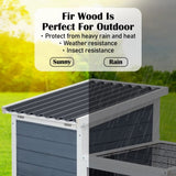 Rabbit Hutch Chicken Coop with Wheels 96.5 x 56 x 90.5cm 2 Storey Pet Cage Run HOPKINS V274-PET-RHPOLY29922-GY