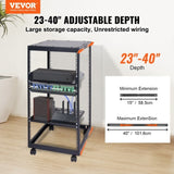 20U Open Frame Server 15''-40'' Adjustable Depth, Free Standing or Wall Mount Network Server V952-KFSJJH20U2340PHVWV0