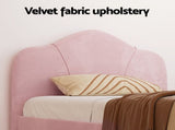 Artiss Bed Frame King Single Size Velvet Pink OLAN BFRAME-G-OLAN-KS-PK-ABC