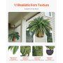 Large Hanging Artificial Boston Fern, 37-41 in Natural Spread, Sunlight-Resistant Faux Plant with 80 V767-VVR-XDSRZJLZWBHH076QJ001V0