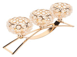 Crystal Candle Holder 3 Heads Windproof European Style Stable Durable Gold Candle Holder for Wedding V1294-YM0706-3115230084811