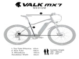 Valk MX7 Electric Bike Medium frame Mountain ebike, Black V219-BIKEMBVAM72A