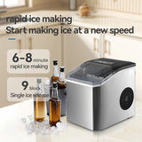 Ice Maker Countertop, Portable Ice Machine with Carry Handle, 26.5lbs Per Day, 9 Cubes in 6 Mins, V1197-JD-1215
