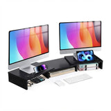 CARLA HOME Dual Monitor Stand Riser, Adjustable Length and Angle, Black V178-36578