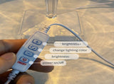 Acrylic Diamond Table Lamp 3ing Colors with Brightness Adjustable USB Crystal Bedside Night V1294-YM0901-L4807-1
