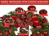 Christabelle Stunning 71cm Christmas Wreath Lush Red Baubles Berries Pine Cones and Bow Front D 112_GUE509