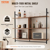 VEVOR Industrial Pipe Shelf 3 Tier 41.5x9.84in Wall-Mount for Kitchen Bedroom V952-JSGZWJYGHMBHZ7W6FV0