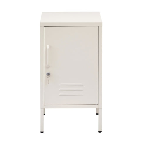 Artiss Bedside Table Metal Cabinet - White AI-LOCKER-SH-WH