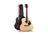 Alpha 41 Inch Acoustic Guitar Wooden Body Steel String Dreadnought Wood GUITAR-D-41-NAT
