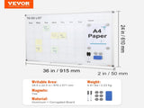 Magnetic Whiteboard Dry Erase Board 36" x 24" Wall Mounted for Office V952-BBYCXG3624ABS1776V0