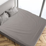 Elastic Cotton Fitted Sheet for Home Bed Mattress Protection in Gray V1370-AZ4-17098