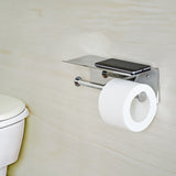 Stainless Steel Double Toilet Paper Holder Towel Roll Tissue Rack Storage Shelf V63-825811