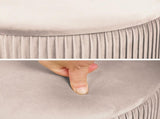 2X Side Table Storage Ottoman - Velvet Stool MIRA Cream V274-FT-VR-205VASS-CR