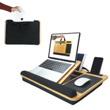 CARLA HOME Bamboo Laptop Lap Desk with Cushion, Angle Adjustable and Sleeve Case Bag for Office and V178-36068