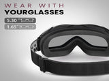 OutdoorMaster OTG Ski Goggles - Over Glasses Ski/Snowboard Goggles for Men, Women & Youth - 100% UV V1168-WF-AT15-FJGS