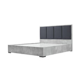 King Bed Frame Fabric Upholstery in Cement Colour V43-BED-COP-K