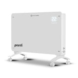 Pronti Glass Panel Convection Heater with Remote Control LED Display White HEA-GPL-E20-WH