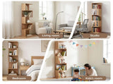 Artiss 5 Tiers Bookshelf S-shaped Bookcase Oak FURNI-N-DS-5T-WD
