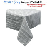 Perline Grey Jacquard Polyester Tablecloth 180 x 300cm V442-GNA-TABLEC-PERLINE300-GREY-RE