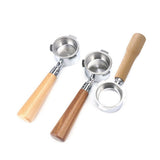 51mm Bottomless Portafilter with Filter Basket & Wooden Handle Replacement for Delonghi V1369-AZ3-W-15534
