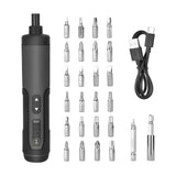 3.6V Li-ion Cordless Electric Screwdriver Set with 24 Bits, LED Light, and Torque Adjustment, 250rmp V888-ELOSUNG15408