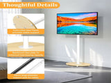 40-75 Inches Rolling TV Floor Stand Heavy Duty Steel TV Cart Mount with Hidden Wheels, Height V767-U-Z1966-WT