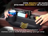 Anti-Drop Car Seat Gap Filler Organizer, Premium Leather Console Organizer, Easy Access to V1107-800-22234-BLK-2PCS