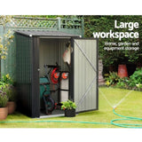 Giantz Garden Shed 0.99x1.04M Sheds Outdoor Tool Storage Workshop House Steel SHED-LOG-87X98X148-AB