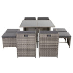 Horrocks 8 Seater Outdoor Dining Set-Grey V264-OTF-503S-LGR