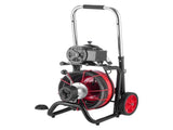 Drain Cleaner Machine 30m x 10.5mm, Auto Feed Sewer Snake Auger on Wheels - with 8 Cutters & V952-ZDJJKLSGDSTJ3PXN5002V3