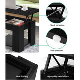 Artiss Coffee Table Lift-top Coffee Table Black FURNI-G-COF-LIFT-BK