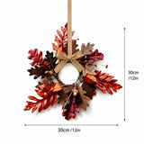 4 Pcs Mini Fall Wreath for Front Door, 13.8" Artificial Autumn Harvest Cabinet Wreath with Oak V1369-AZ3-W-24054