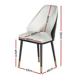Artiss Dining Chairs Set of 4 Leather Seat Beige and Black UPHO-C-DIN-01-PU-WHX4