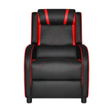 Artiss Recliner Chair Gaming Chair Leather Black Serik RECLINER-A10-GAME-BK-RD