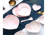 Heart Shaped Tray Pink Plates Heart-Shaped Ceramic V1369-AZ3-W-18440